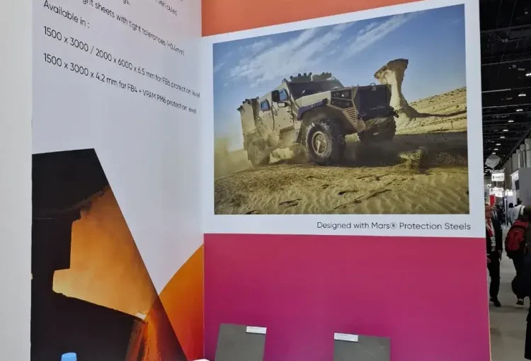 Industeel-branded armor steel plates designed for ballistic protection and military-grade applications